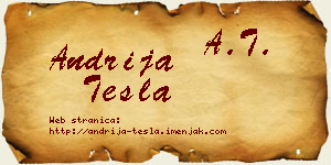 Andrija Tesla vizit kartica